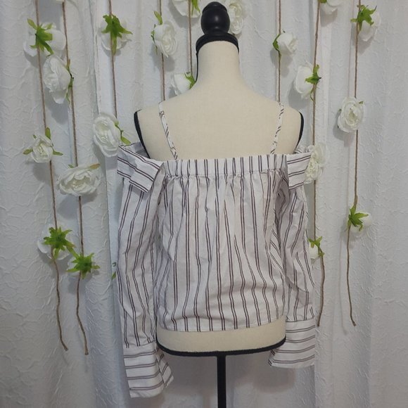 Forever 21 Strappy Pin Striped Top US Small - Picture 2 of 3